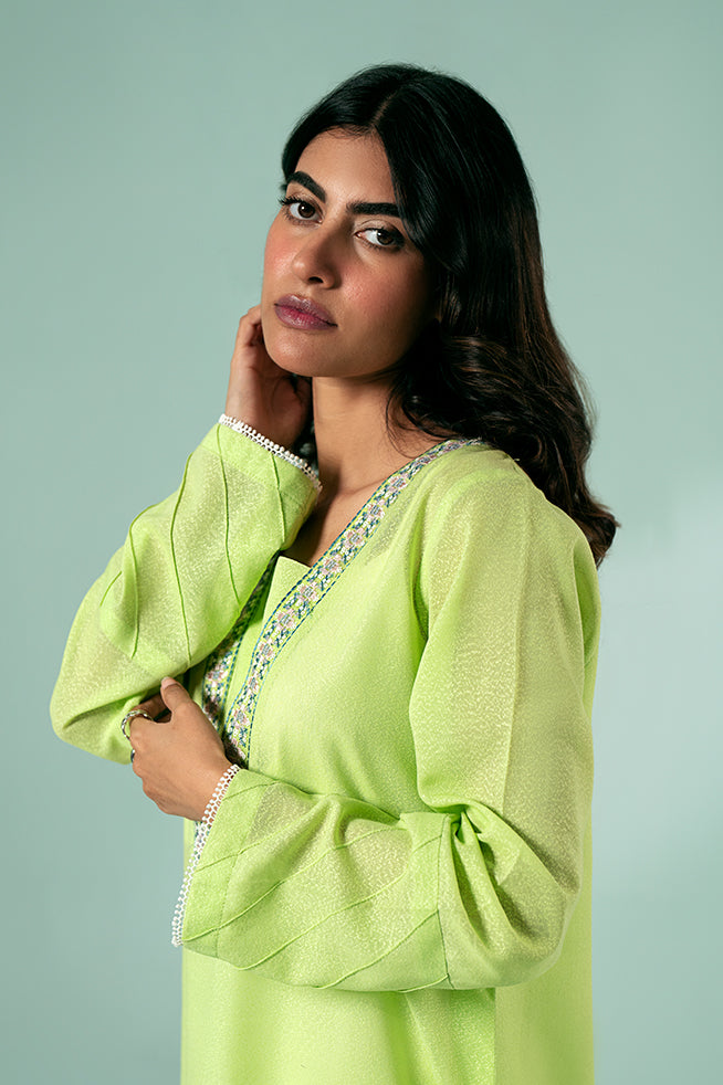 Lime Green Embroidered Tunic