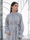 Checkered Pleat Dress